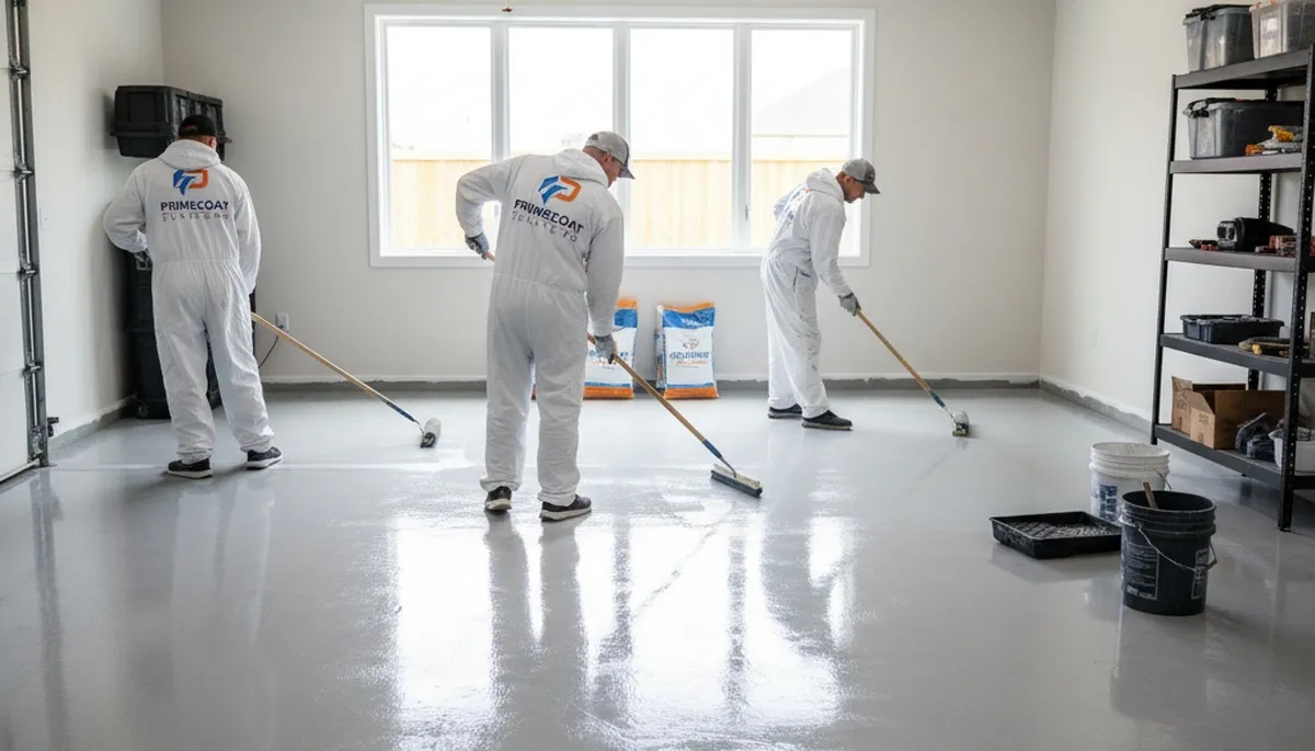 Professional garage floor coating in Fort Lauderdale FL with durable epoxy finish and glossy protection