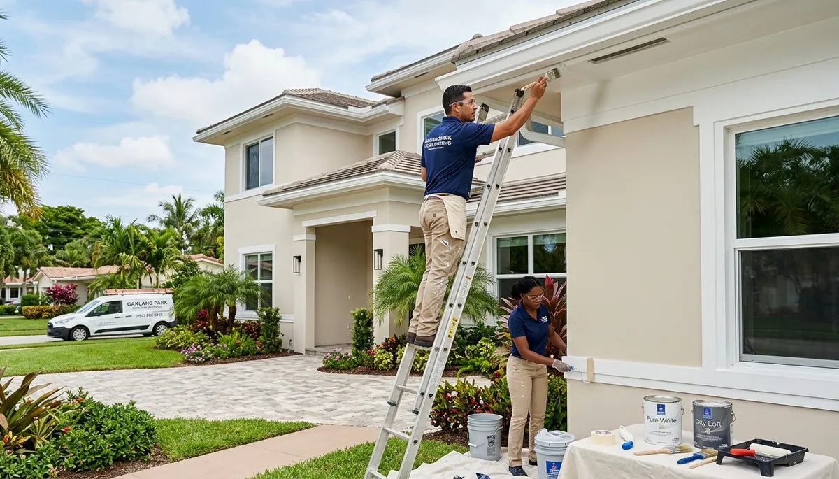 Professional house painters in Fort Lauderdale FL painting residential exterior home